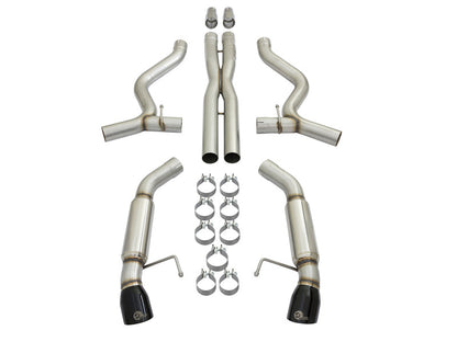 aFe MACHForce XP 3in 304 SS Sport Tone Cat-Back w/ Black Tips 15-17 Ford Mustang V6-3.7L/V8-5.0L aFe