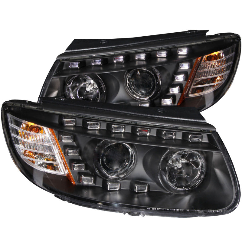 ANZO 2007-2007 Hyundai Santa Fe Projector Headlights w/ LED Black - eliteracefab.com