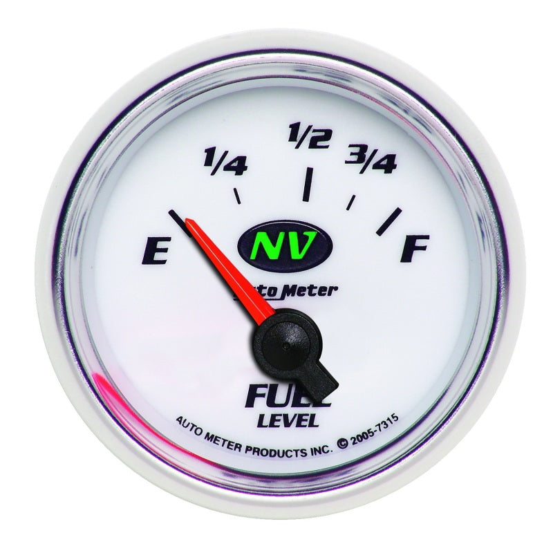 AutoMeter Gauge Fuel Level 2-1/16in. 73 Ohm(e) to 10 Ohm(f) Elec NV 7315