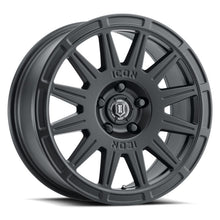 Load image into Gallery viewer, ICON Ricochet 17x8 5x4.5 38mm Offset 6in BS Satin Black Wheel - eliteracefab.com