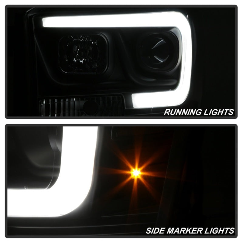 Spyder Dodge Ram 1500 06-08 V2 Projector Headlights - Light Bar DRL - Black (PRO-YD-DR06V2-LB-BK) - eliteracefab.com