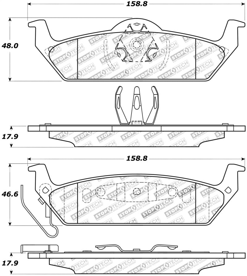 StopTech Street Touring 10-11 Ford F-150 Rear Brake Pads - eliteracefab.com