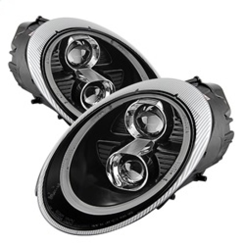 Spyder Porsche 911 05-09 Projector Headlights Xenon/HID Model- DRL LED Blk PRO-YD-P99705-HID-DRL-BK - eliteracefab.com