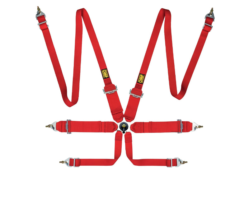 OMP First 3/2 Racing Harness Red