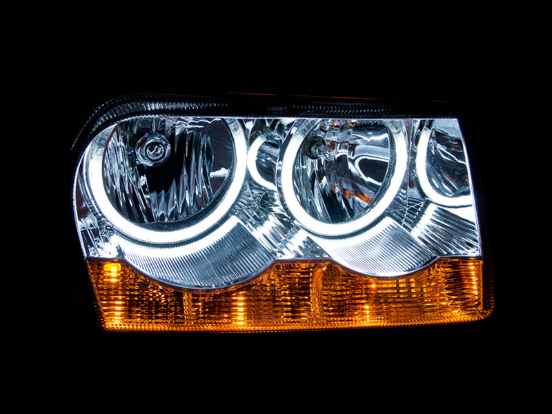 ANZO 2005-2010 Chrysler 300 Crystal Headlights w/ Halo Chrome (CCFL) - eliteracefab.com