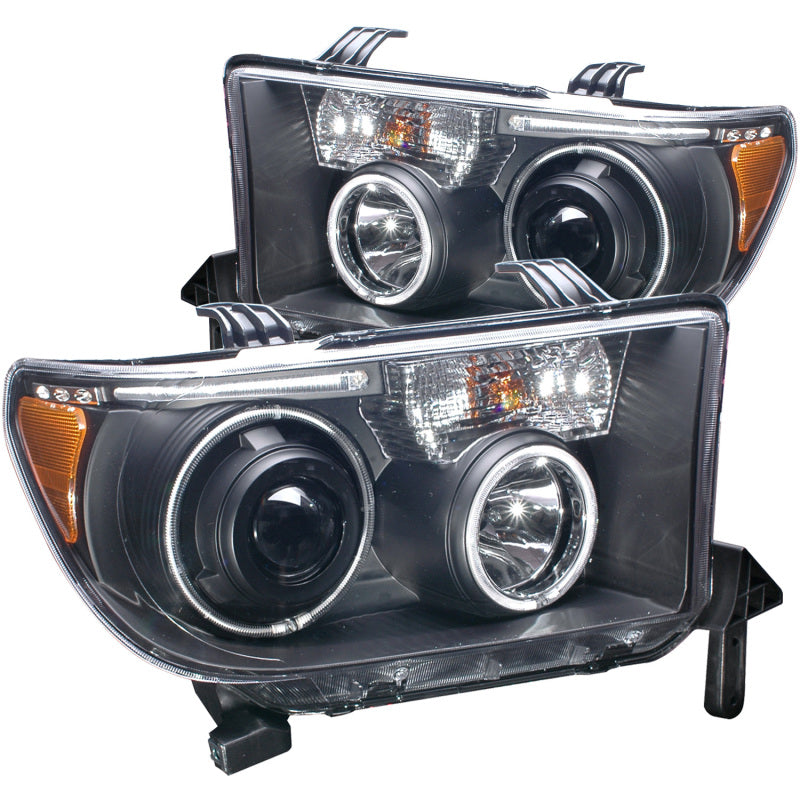 ANZO USA Toyota Tundra Projector Headlights W/ Halo Black Ccfl; 2007-2013 - eliteracefab.com