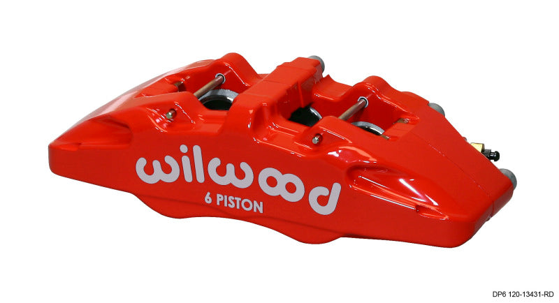 Wilwood Caliper-Forged Dynapro 6 5.25in Mount-Red-L/H 1.62/1.38in/1.38in Pistons .38in Disc Wilwood