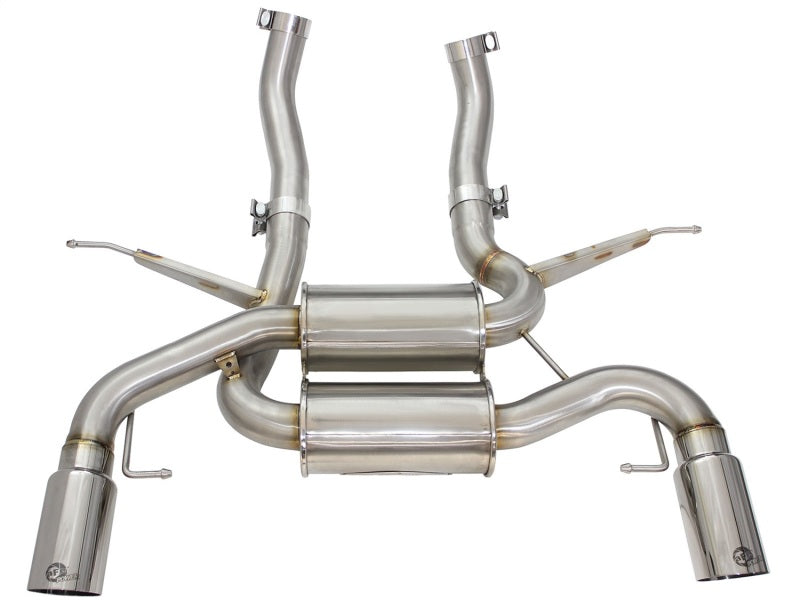 aFe MACHForce XP 2.5in Axle Back Stainless Exhaust w/ Polished Tips 07-13 BMW 335i 3.0L L6 (E90/92) - eliteracefab.com