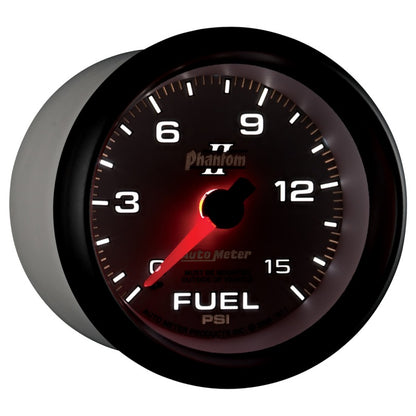 Autometer Phantom II 2-5/8in 0-15PSI Mechanical Fuel Pressure Gauge 7811