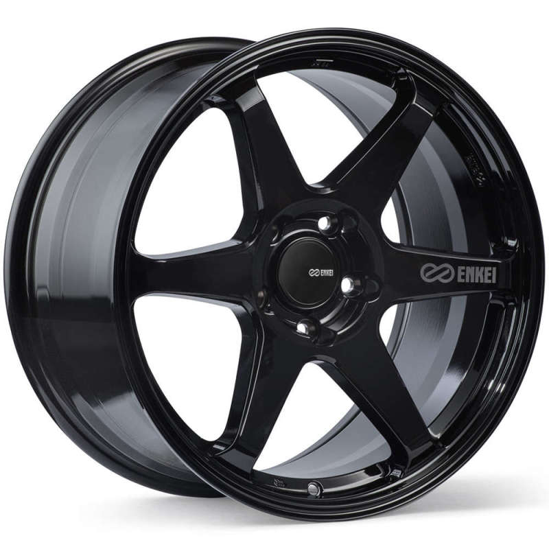 Enkei T6R 18x8 45mm Offset 5x112 Bolt Pattern 72.6 Bore Gloss Black Wheel - eliteracefab.com