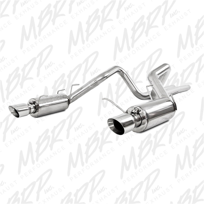 MBRP 11-14 Ford Mustang GT 5.0L Dual Split Rear Street Version T409 3in Cat Back Exhaust System - eliteracefab.com