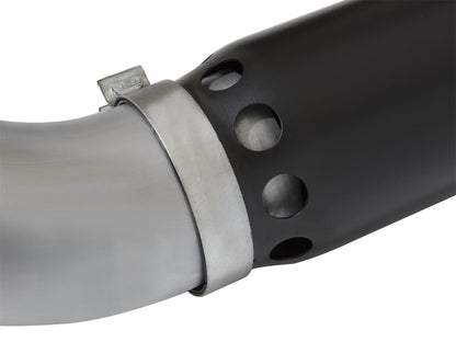 aFe LARGE BORE HD 5in DPF-Back SS Exhaust w/ Black Tip 2016 Nissan Titan 5.0L V8 (td) CC SB - eliteracefab.com