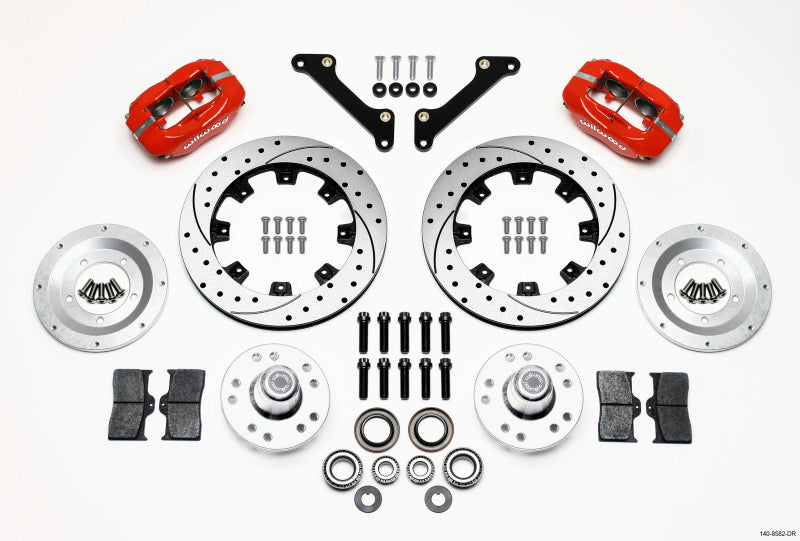 Wilwood Forged Dynalite Front Kit 12.19in Drilled Red 70-78 Camaro Wilwood