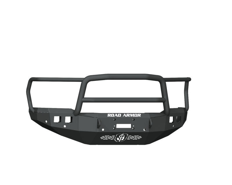Road Armor 19-20 Ram 2500 Stealth Front Winch Bumper w/Lonestar Guard/6 Sensor Holes - Tex Blk - eliteracefab.com