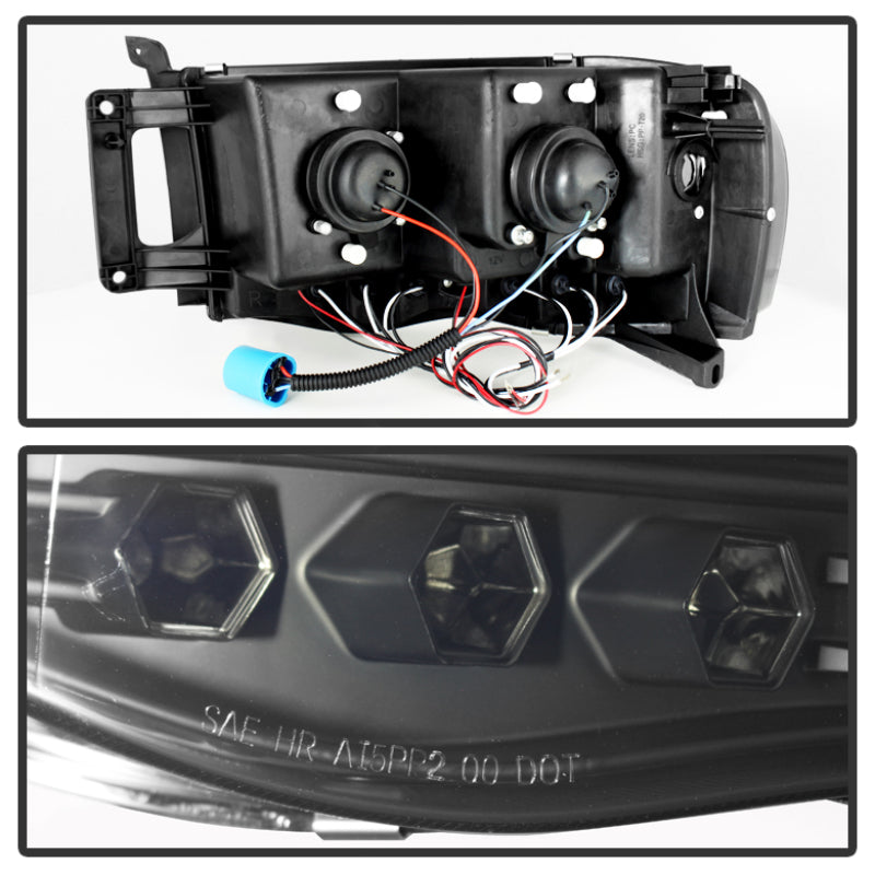 Spyder Dodge Ram 1500 02-05 03-05 Projector Headlights LED Halo LED Blk Smke PRO-YD-DR02-HL-BSM - eliteracefab.com