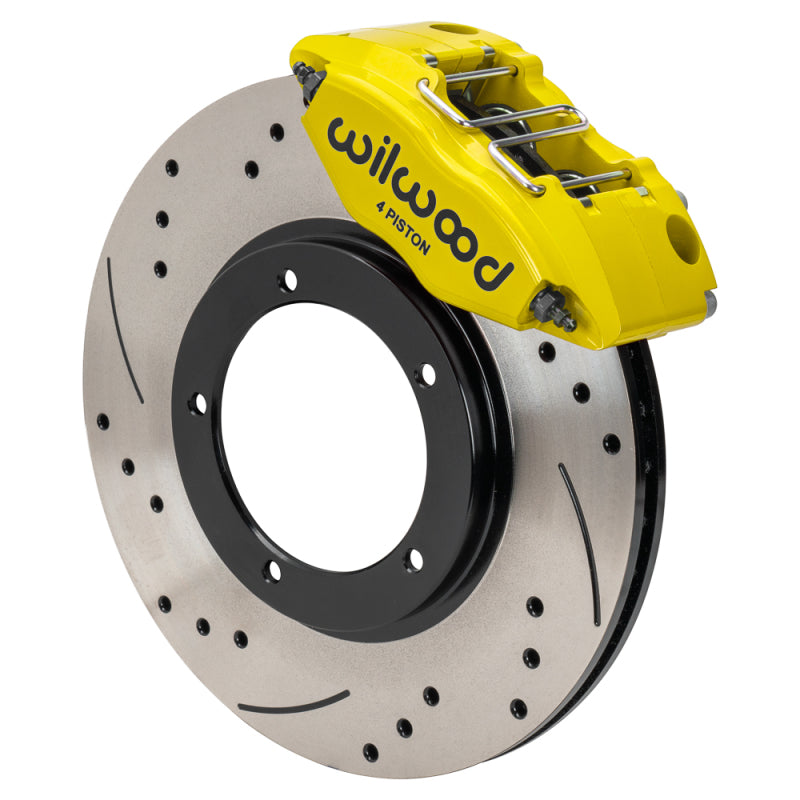 Wilwood 69-74 Porsche 911 Front Powerlite Brake Kit 3in MT Drilled & Slotted - Yellow Wilwood
