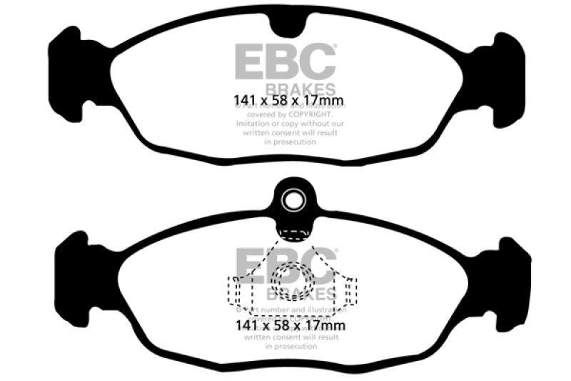 EBC 97-99 Aston Martin DB7 3.2 Supercharged Redstuff Rear Brake Pads - eliteracefab.com