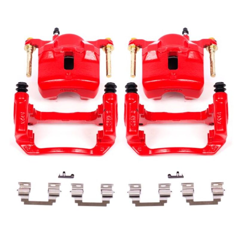 Power Stop 03-08 Pontiac Vibe Front Red Calipers w/Brackets - Pair - eliteracefab.com