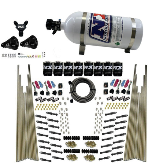 Nitrous Express 8 Cyl Dry Direct Port, Four Stage, 8 Solenoids, w/ 10 lb Bottle - 93306-10