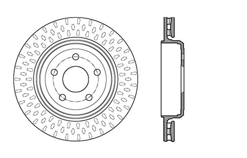 StopTech 12-15 Jeep Cherokee SRT8 Sport Slotted & Drilled Rear Passenger Side Rotor - eliteracefab.com