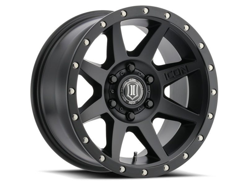 ICON Rebound 17x8.5 5x150 25mm Offset 5.75in BS 110.1mm Bore Satin Black Wheel - eliteracefab.com