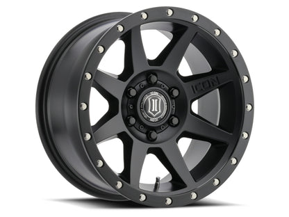 ICON Rebound 18x9 6x5.5 0mm Offset 5in BS 106.1mm Bore Satin Black Wheel - eliteracefab.com