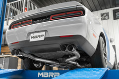 MBRP 15-16 Dodge Challenger RT 5.7L T304 SS 3in Dual Rear Cat-back CF Quad Tips - Street - eliteracefab.com