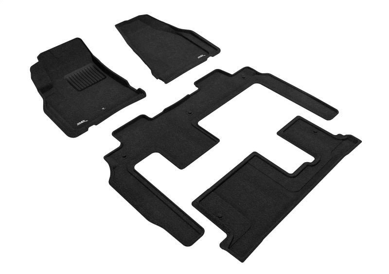 3D Maxpider L1CH06004709 09-17 Chevrolet Traverse w Bench 2nd Row Elegant 1st 2nd 3rd Row - Floor Mat Set (Black)