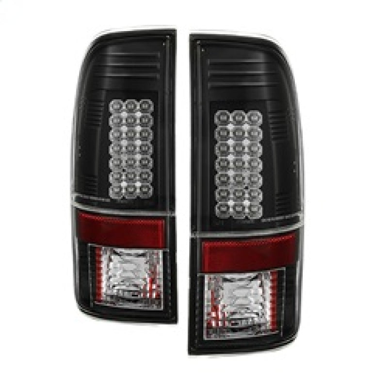 Spyder Ford Super Duty 08-15 LED Tail Lights Black ALT-YD-FS07-LED-BK - eliteracefab.com