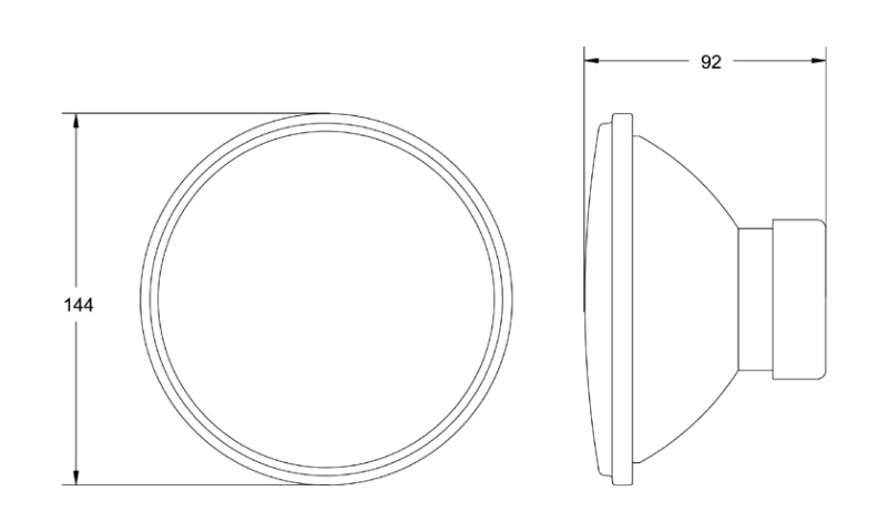 Hella Universal Halogen Clear Glass Lens Built-In 146mm Headlight (w/o bulb) - eliteracefab.com