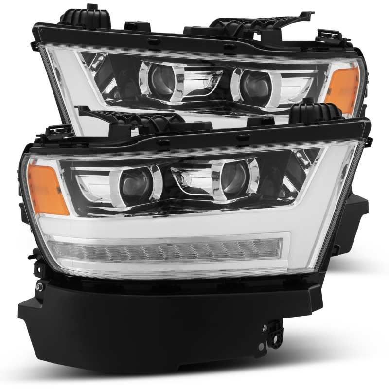 AlphaRex 880514 19-20 Ram 1500HD PRO-Series Proj Headlight Plnk Styl Chrm w/Activ Light/Seq Signal/Plnk DRL