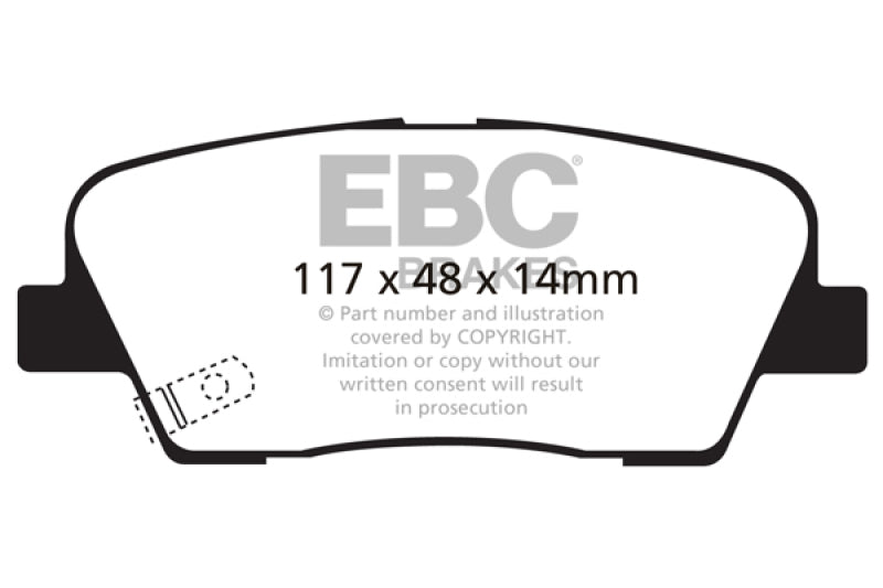 EBC 06-09 Hyundai Entourage 3.8 Yellowstuff Rear Brake Pads - eliteracefab.com