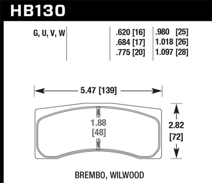 Hawk Performance DTC-50 Brake Pads - HB130V.775 Hawk Performance