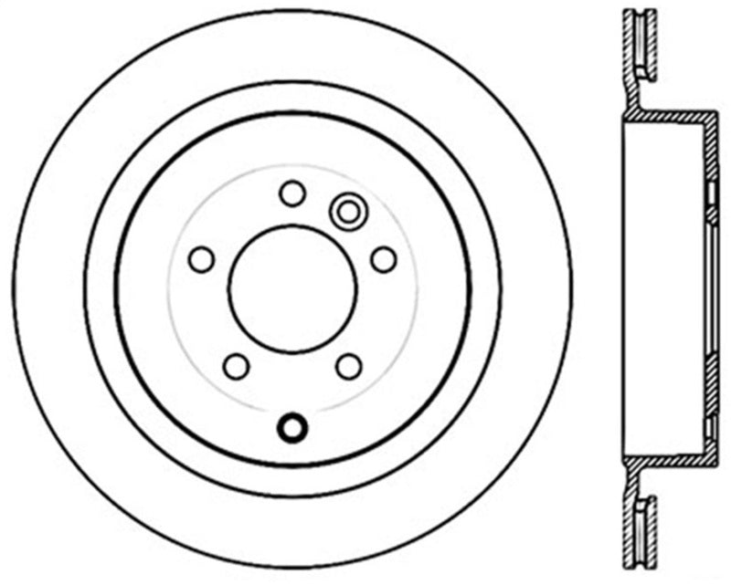 StopTech 05-09 Land Rover LR3 / 06-13 Land Rover Range Rover Sport Drilled Left Rear Cryo Rotor Stoptech
