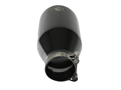 aFe MACH Force-Xp 409 SS Clamp-On Exhaust Tip 2.5in. Inlet / 4.5in. Outlet / 9in. L - Black aFe