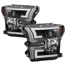 Load image into Gallery viewer, Spyder Ford F150 2015-2017 Projector Headlights - Light Bar DRL LED - Black PRO-YD-FF15015-LBDRL-BK - eliteracefab.com