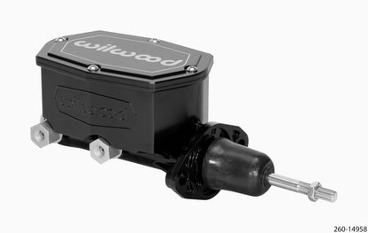 Wilwood Compact Tandem Master Cylinder - 15/16in Bore - w/Pushrod (Black) Wilwood