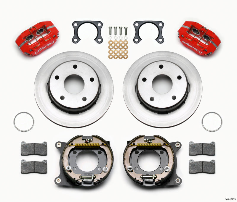 Wilwood Dynapro Lug Mount P/S Park Brake Kit Red Big Ford 2.00in Off Bronco 5 x 5.50 Wilwood