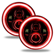 Load image into Gallery viewer, Oracle 7in High Powered LED Headlights - Black Bezel - Red - eliteracefab.com