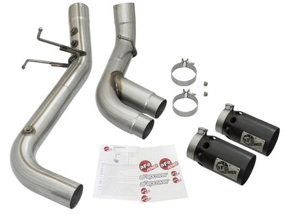 aFe Victory Series 4in 409-SS DPF-Back Exhaust w/ Dual Black Tips 2017 GM Duramax V8-6.6L(td) L5P aFe