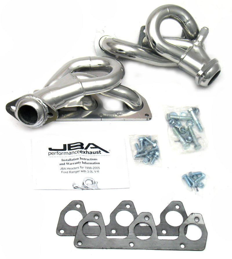 JBA 98-01 Ford Ranger 3.0L V6 w/EGR 1-1/2in Primary Silver Ctd Cat4Ward Header JBA