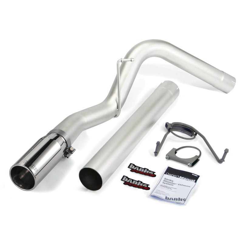 Banks Power 07-12 Dodge 6.7L SCLB-Mega Cab-SB Monster Exhaust Sys - SS Single Exhaust w/ Chrome Tip - eliteracefab.com