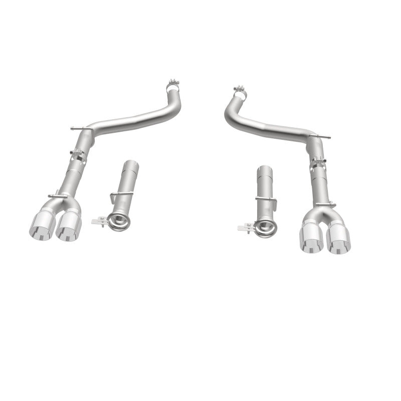 MagnaFlow Axle-Back, SS, 2.5in, Quad Split Rear 3.5in Tip 2015 Dodge Challenger R/T 5.7L Magnaflow