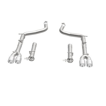 MagnaFlow Axle-Back, SS, 2.5in, Quad Split Rear 3.5in Tip 2015 Dodge Challenger R/T 5.7L Magnaflow