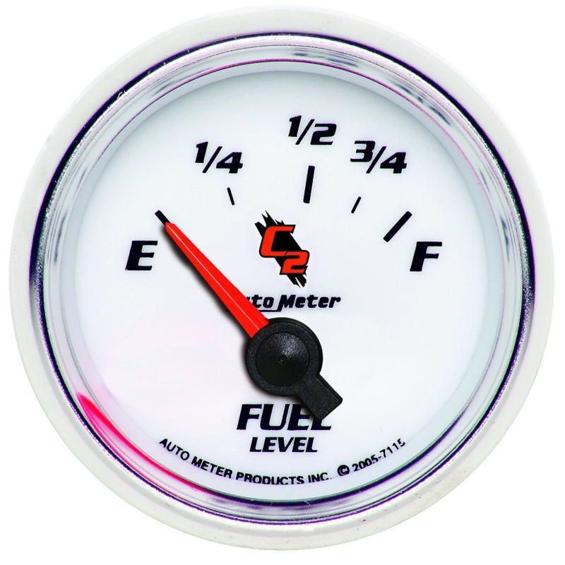 AutoMeter Gauge Fuel Level 2-1/16in. 73 Ohm(e) to 10 Ohm(f) Elec C2 7115