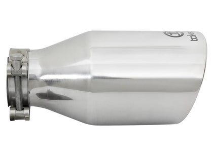 aFe Takeda 304 Stainless Steel Clamp-On Exhaust Tip 2.5in. Inlet / 4.5in. Outlet / 9in. L - Polished aFe