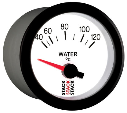 Autometer Stack 52mm 40-120 Deg C M10 Male Electric Water Temp Gauge - White ST3257