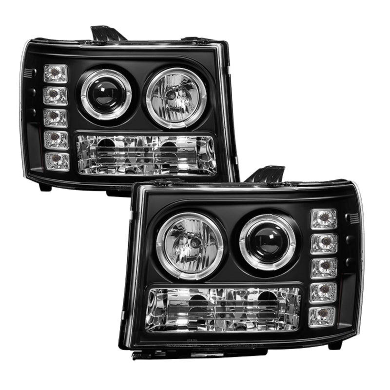 Spyder GMC Sierra 1500/GMC Sierra Denali 08-13 Projector LED Halo- LED Blk PRO-YD-GS07-HL-BK - eliteracefab.com