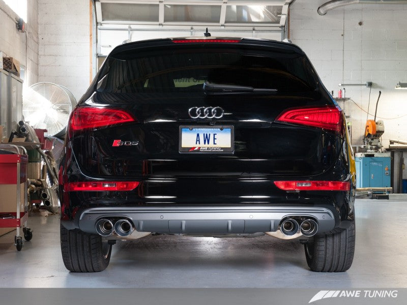 AWE Tuning Audi 8R SQ5 Touring Edition Exhaust - Quad Outlet Diamond Black Tips - eliteracefab.com