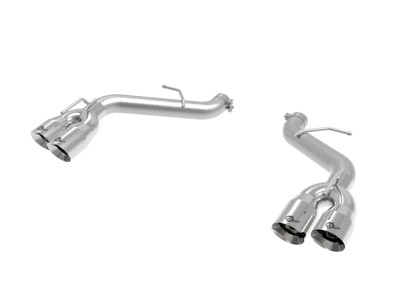 aFe POWER MACH Force-Xp 3in Axle-Back Exhaust 16-20 Chevy Camaro SS V8 6.2L w/o Mufflers - Polished aFe